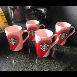 Starbucks Heart Mugs New! Set of 4. MAKE AN OFFER
